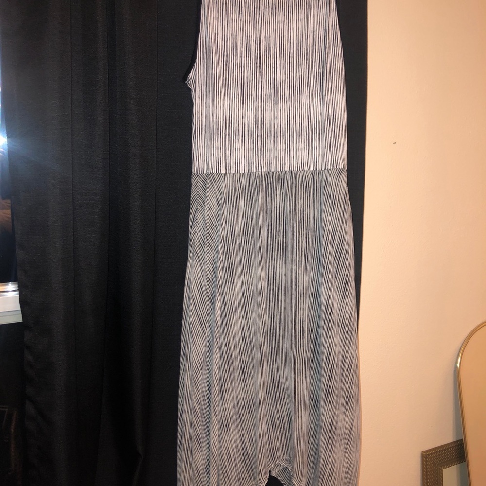 High low dress vertical stripes